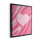 Trippy Heart Pink Retro Pop Abstract Plastic Print Pattern Framed Canvas Print Gallery Image 2