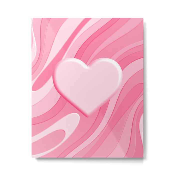 Trippy Heart Pink Retro Pop Abstract Plastic Print Pattern Metal Print Gallery Image 1