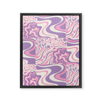 Trippy Patchwork Collage Retro Aesthetic Abstract Pattern Pink and Purple Framed Canvas Print Gallery Image 8