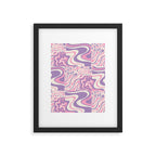 Trippy Patchwork Collage Retro Aesthetic Abstract Pattern Pink and Purple Framed Art Print Gallery Image 6