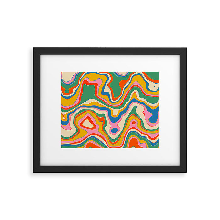 Trippy Rainbow Melt Colorful Abstract Pattern Framed Art Print Gallery Image 1