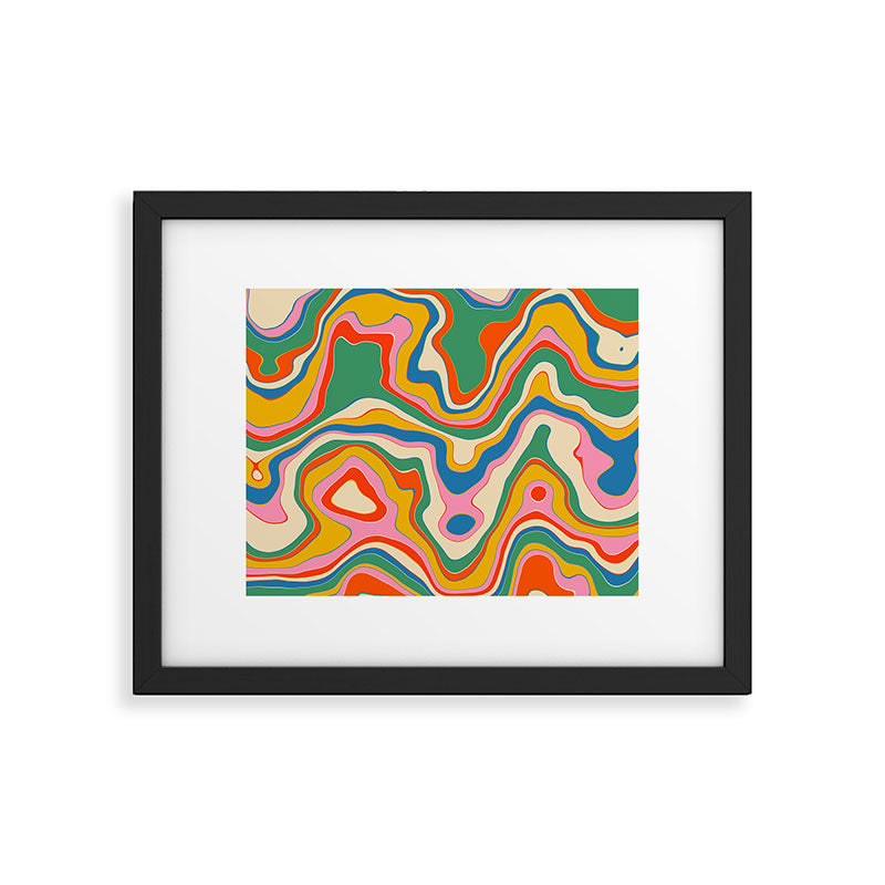 Trippy Rainbow Melt Colorful Abstract Pattern Framed Art Print Gallery Image 5