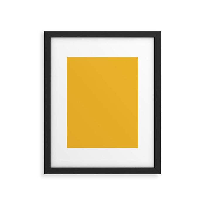 True Mustard Yellow Solid Framed Art Print Gallery Image 1