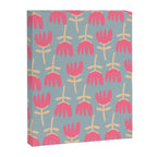 Tulips - Cheerful Scandi Floral Pattern in Pink, Apricot Cream, and Light Blue Canvas Print Gallery Image 8
