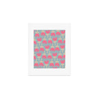 Tulips - Cheerful Scandi Floral Pattern in Pink, Apricot Cream, and Light Blue Art Print Gallery Image 1