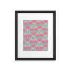 Tulips - Cheerful Scandi Floral Pattern in Pink, Apricot Cream, and Light Blue Framed Art Print Gallery Image 6