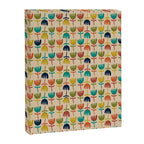 Tulips - Cute Scandinavian Floral Pattern in Midcentury Modern Mustard, Teal, Olive, and Orange on Beige Canvas Print Gallery Image 8