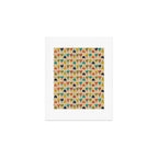 Tulips - Cute Scandinavian Floral Pattern in Midcentury Modern Mustard, Teal, Olive, and Orange on Beige Art Print Gallery Image 1
