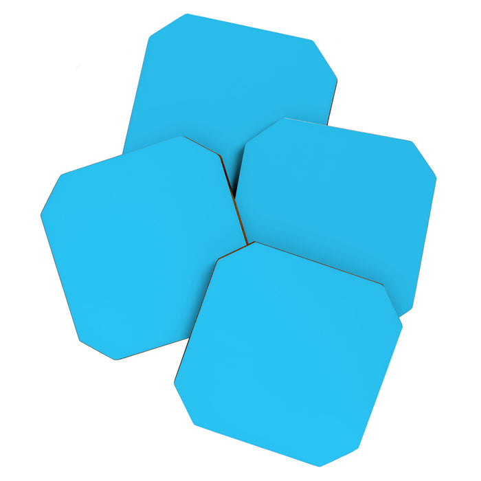 Turquoise Bright Blue Solid Color Coaster Gallery Image 1