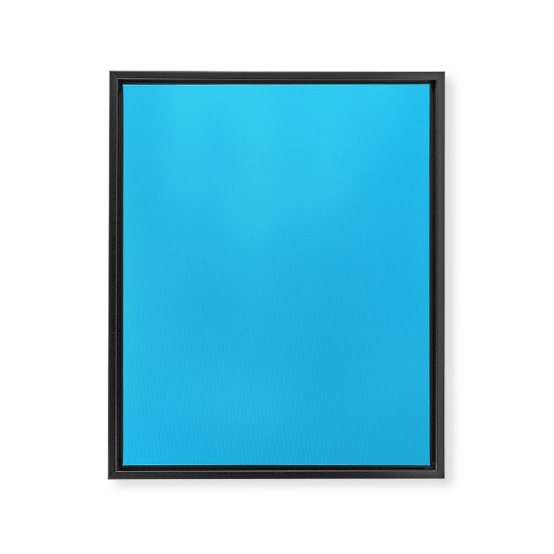 Turquoise Bright Blue Solid Color Framed Canvas Print Gallery Image 8