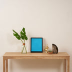 Turquoise Bright Blue Solid Color Framed Canvas Print Gallery Image 4