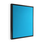 Turquoise Bright Blue Solid Color Framed Canvas Print Gallery Image 2