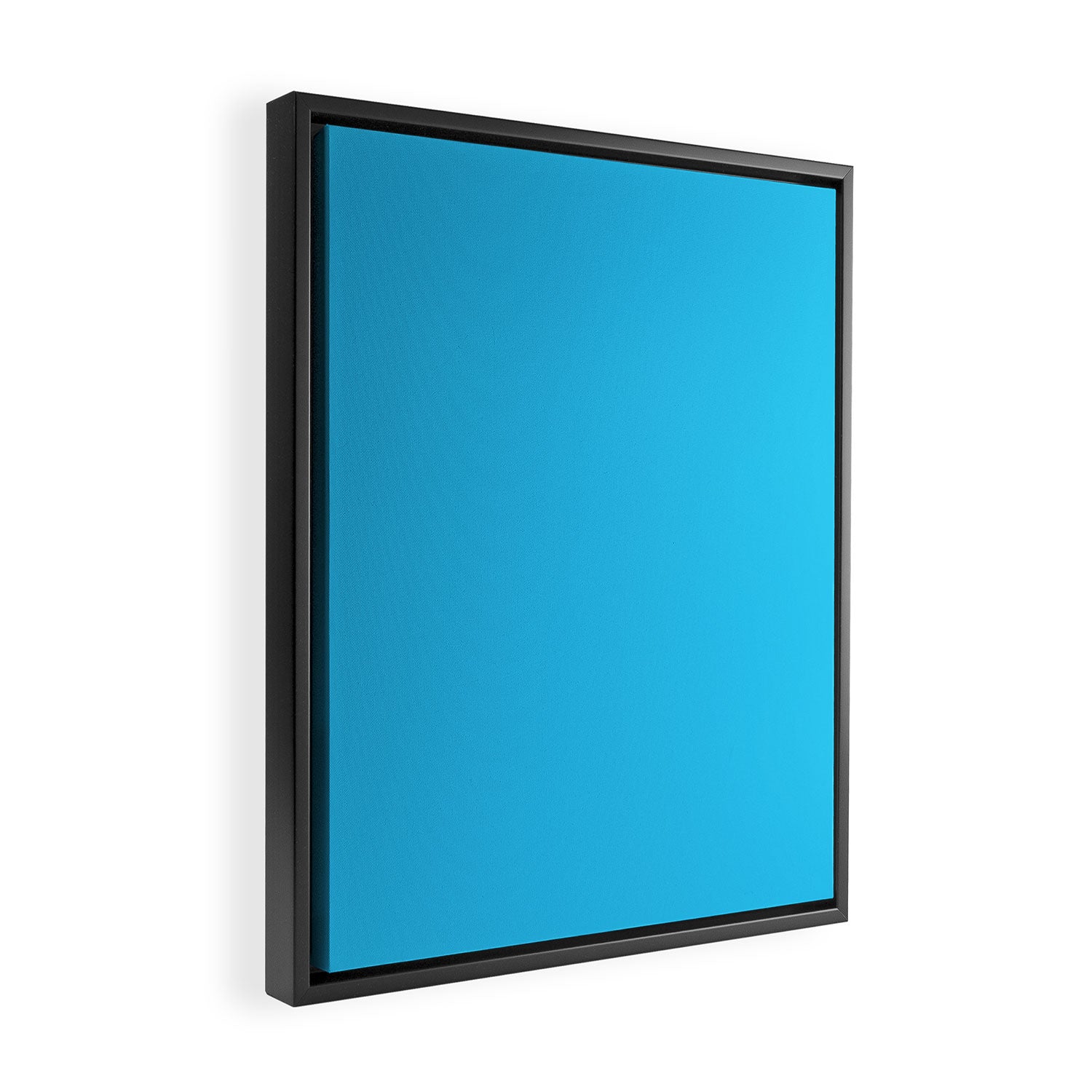 Turquoise Bright Blue Solid Color Framed Canvas Print Gallery Image 2