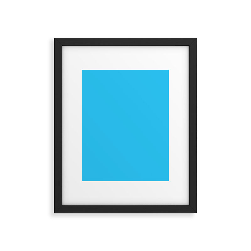 Turquoise Bright Blue Solid Color Framed Art Print Gallery Image 6