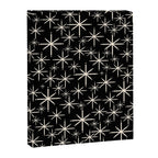 Twinkling Mid Century Modern Starburst Pattern Black and Cream Canvas Print Gallery Image 8