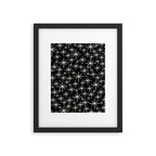 Twinkling Mid Century Modern Starburst Pattern Black and Cream Framed Art Print Gallery Image 6