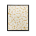 Twinkling Mid Century Modern Starburst Pattern Cream and Muted Mustard Gold Framed Canvas Print Gallery Image 8