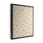 Twinkling Mid Century Modern Starburst Pattern Cream and Muted Mustard Gold Framed Canvas Print Gallery Image 2