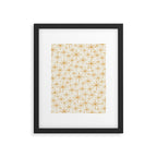 Twinkling Mid Century Modern Starburst Pattern Cream and Muted Mustard Gold Framed Art Print Gallery Image 6
