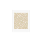Twinkling Mid Century Modern Starburst Pattern in Light Beige and White Art Print Gallery Image 1
