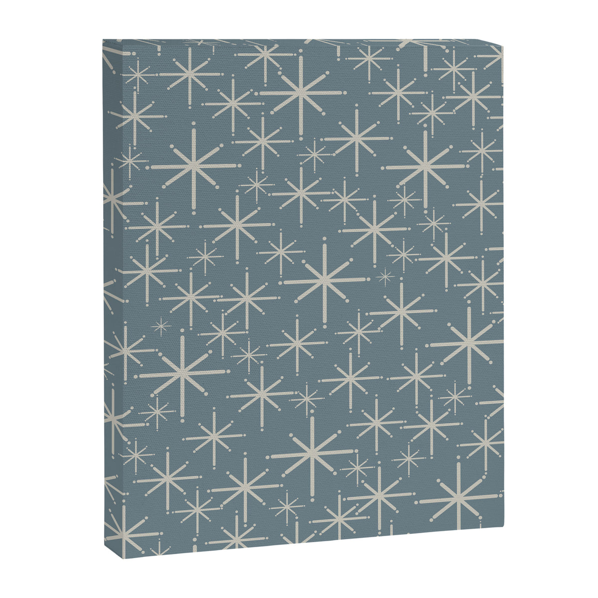 Twinkling Mid Century Modern Starburst Pattern Neutral Blue Gray Canvas Print Gallery Image 8