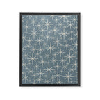 Twinkling Mid Century Modern Starburst Pattern Neutral Blue Gray Framed Canvas Print Gallery Image 8