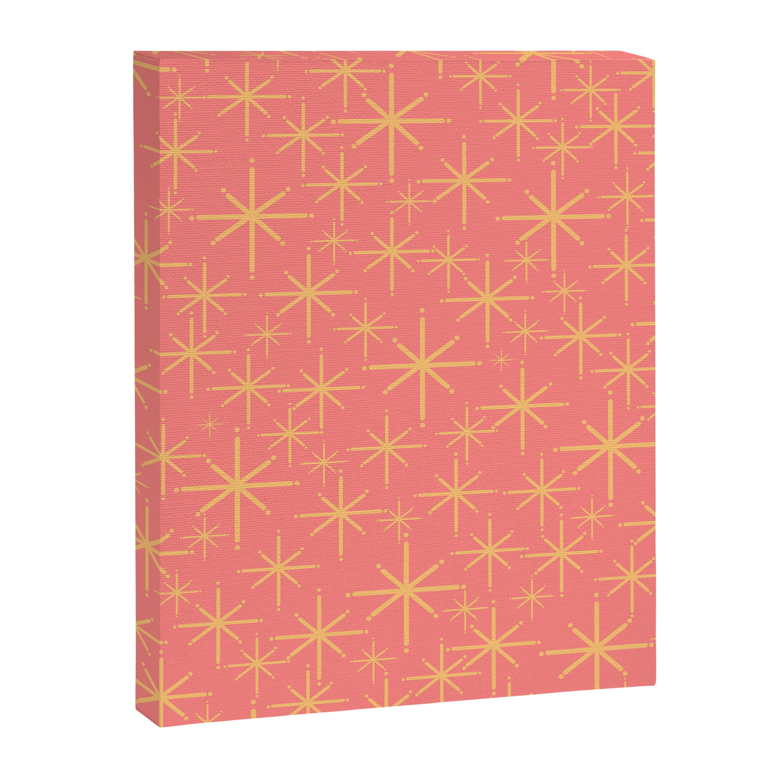 Twinkling Retro Starburst Pattern in Pink and Mustard Yellow Canvas Print Gallery Image 8