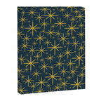 Twinkling Starbursts Mid Century Modern Atomic Pattern in Navy Blue and Light Mustard Canvas Print Gallery Image 8