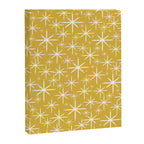 Twinkling Starbursts Mid Century Modern Pattern in Light Mustard Yellow and White Canvas Print Gallery Image 8