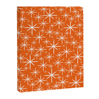 Twinkling Starbursts Mid Century Modern Pattern in Orange and White Canvas Print Gallery Image 8