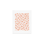 Twinkling Starbursts Mid Century Modern Pattern in White and Orange Art Print Gallery Image 1