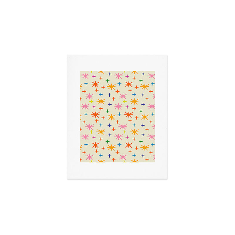 Twinkly Stars Cute and Colorful Pattern Art Print Gallery Image 1