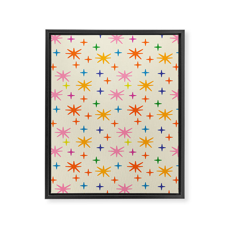 Twinkly Stars Cute and Colorful Pattern Framed Canvas Print Gallery Image 8