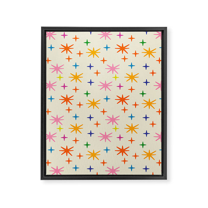 Twinkly Stars Cute and Colorful Pattern Framed Canvas Print Gallery Image 1