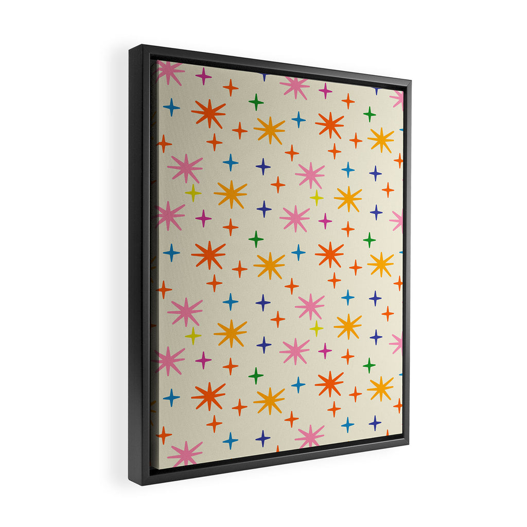 Twinkly Stars Cute and Colorful Pattern Framed Canvas Print Gallery Image 2