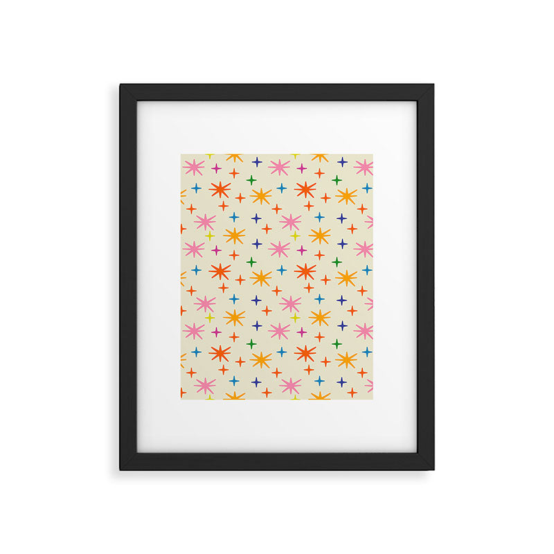 Twinkly Stars Cute and Colorful Pattern Framed Art Print Gallery Image 6