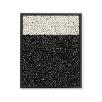 Two-Tone Painted Smudge Dots Pattern in Black and Almond Cream Framed Canvas Print Gallery Image 6