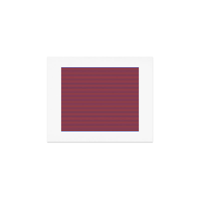 Ultra Fine Stripe Narrow Pinstripe Pattern in Bold Blue and Orange Art Print Gallery Image 1