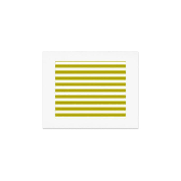 Ultra Fine Stripe Narrow Pinstripe Pattern in Chartreuse and White Art Print Gallery Image 1