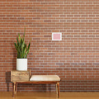 Ultra Fine Stripe Narrow Pinstripe Pattern in Cottage Pink and White Art Print Gallery Image 2