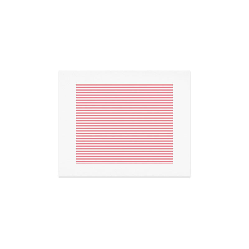 Ultra Fine Stripe Narrow Pinstripe Pattern in Cottage Pink and White Art Print Gallery Image 1