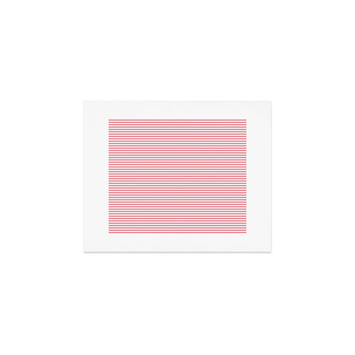 Ultra Fine Stripe Narrow Pinstripe Pattern in Cottage Pink and White Art Print Gallery Image 1