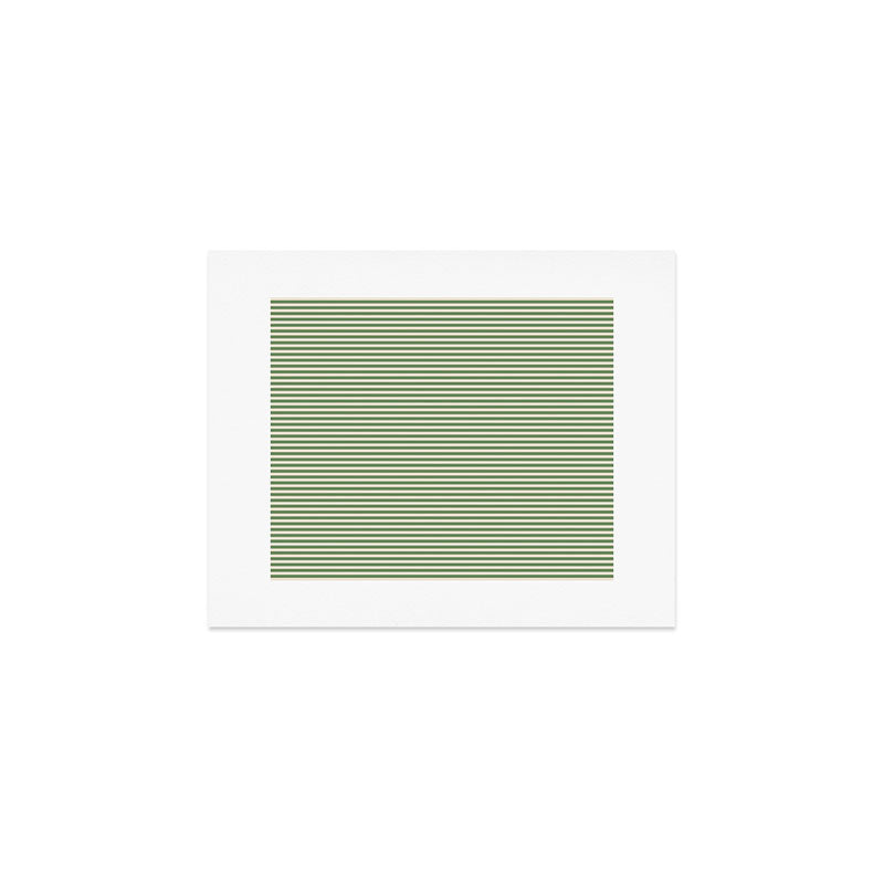 Ultra Fine Stripe Narrow Pinstripe Pattern in Vintage Green and Beige Art Print Gallery Image 1