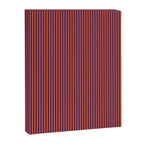 Ultra Fine Stripe Narrow Vertical Pinstripe Pattern in Bold Blue and Orange Canvas Print Gallery Image 6