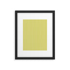 Ultra Fine Stripe Narrow Vertical Pinstripe Pattern in Chartreuse and White Framed Art Print Gallery Image 5