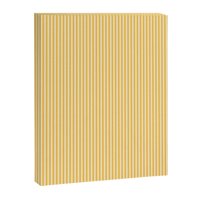 Ultra Fine Stripe Narrow Vertical Pinstripe Pattern in Coastal Italian Lemon Yellow Canvas Print Gallery Image 1