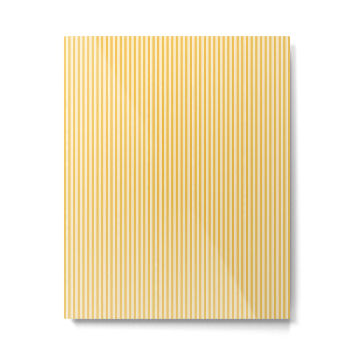 Ultra Fine Stripe Narrow Vertical Pinstripe Pattern in Coastal Italian Lemon Yellow Metal Print Gallery Image 1