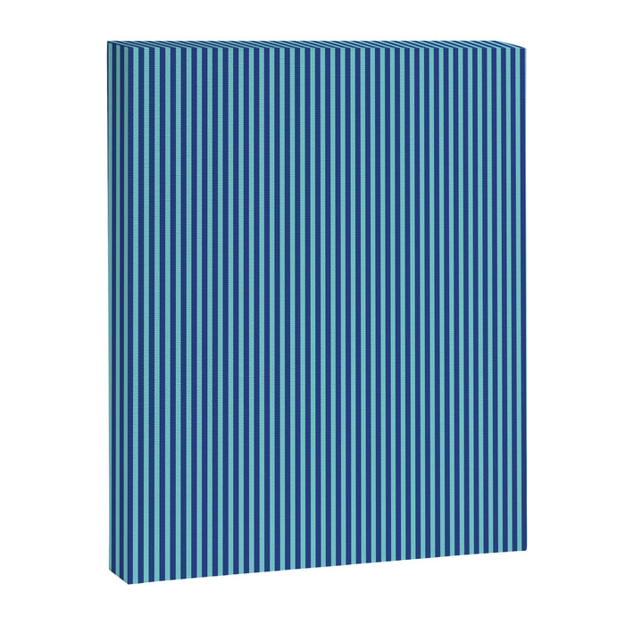 Ultra Fine Stripe Narrow Vertical Pinstripe Pattern in Double Blue Canvas Print Gallery Image 1