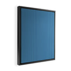 Ultra Fine Stripe Narrow Vertical Pinstripe Pattern in Double Blue Framed Canvas Print Gallery Image 2