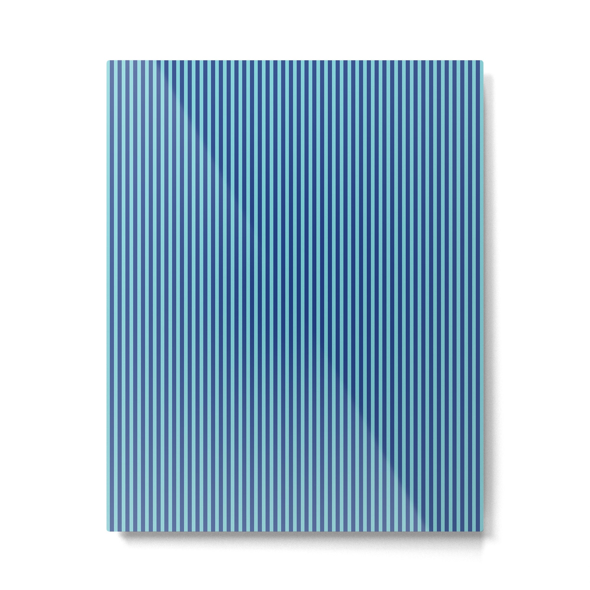 Ultra Fine Stripe Narrow Vertical Pinstripe Pattern in Double Blue Metal Print Gallery Image 4